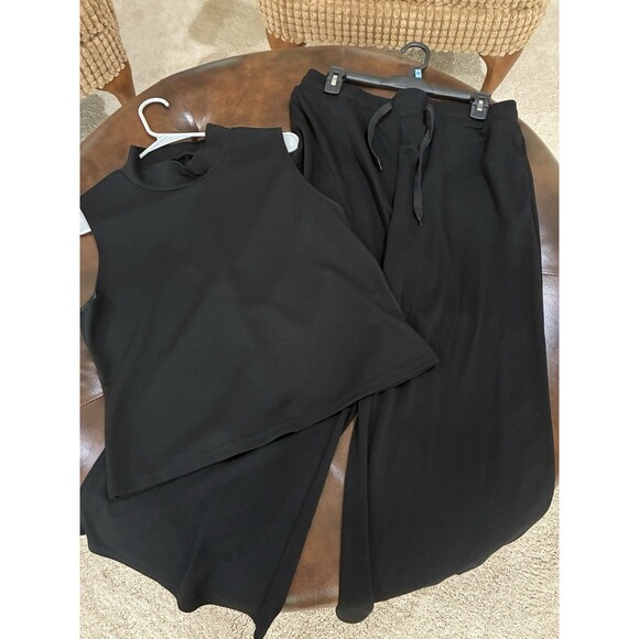Womens 2 Piece Outfits Sleeveless High Neck Tank Top/ Pants Lounge Set SIZE XL - Picture 1 of 5